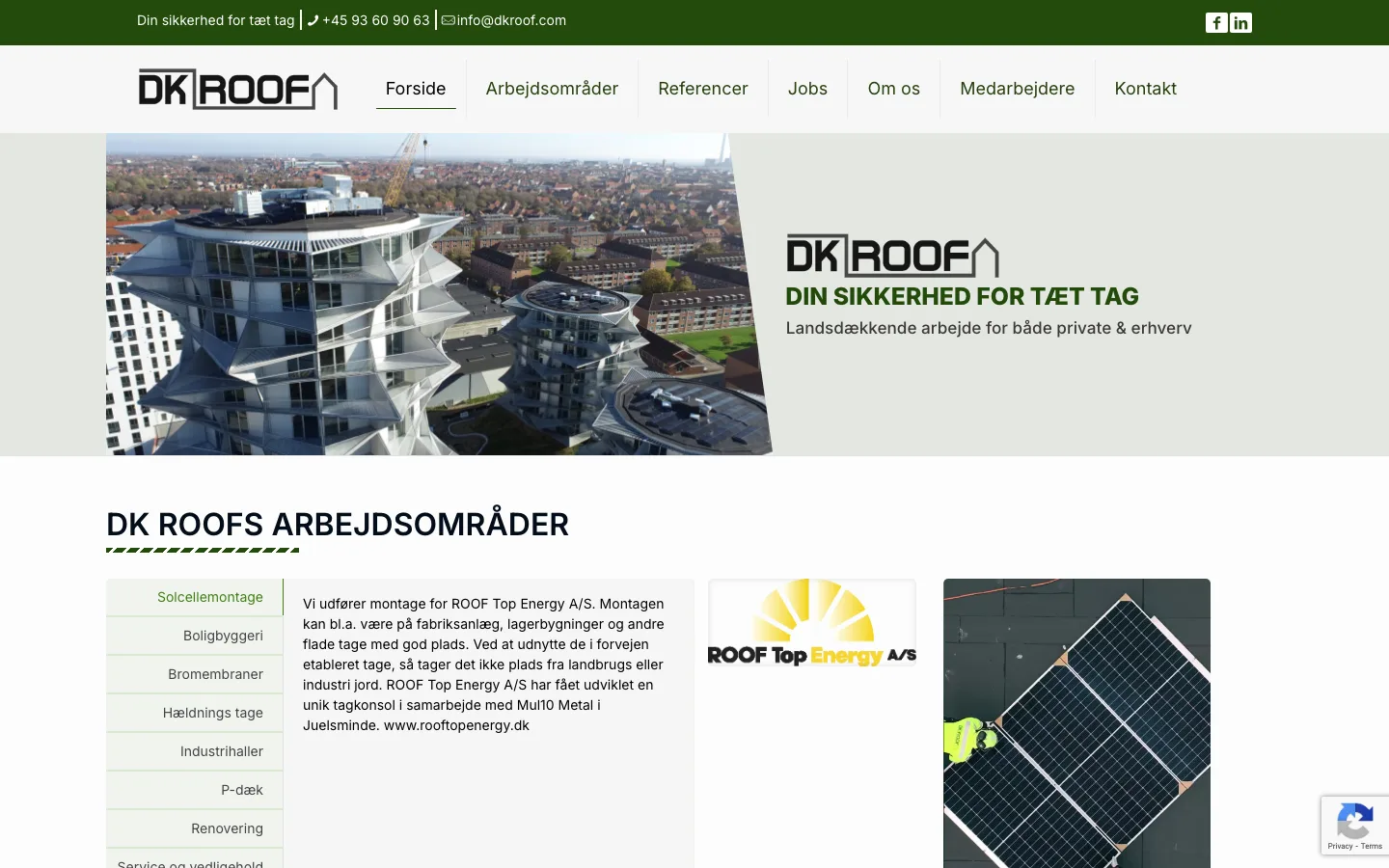 DK ROOF A/S Afdeling Syd - Tagarbejde