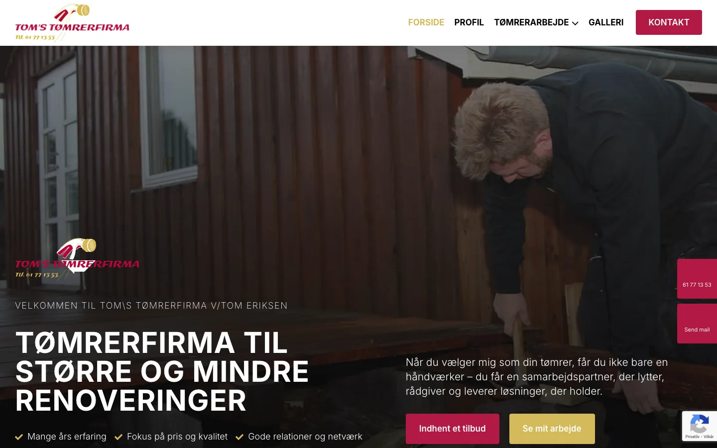 Tom's Tømrerfirma v/Tom Eriksen - Tagarbejde