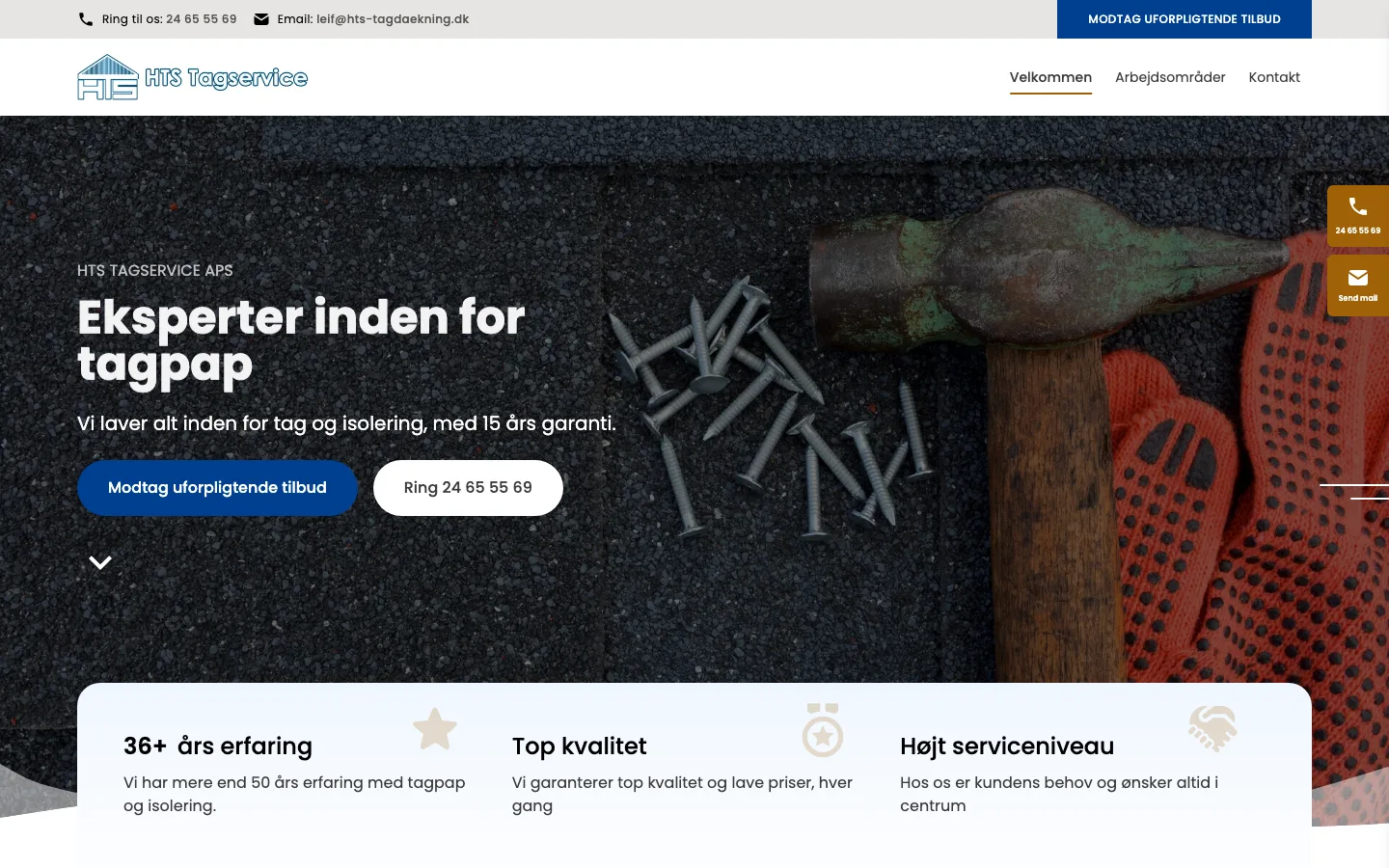 HTS Tagservice ApS Derbigum, Tagpap & Listetag - Tagarbejde